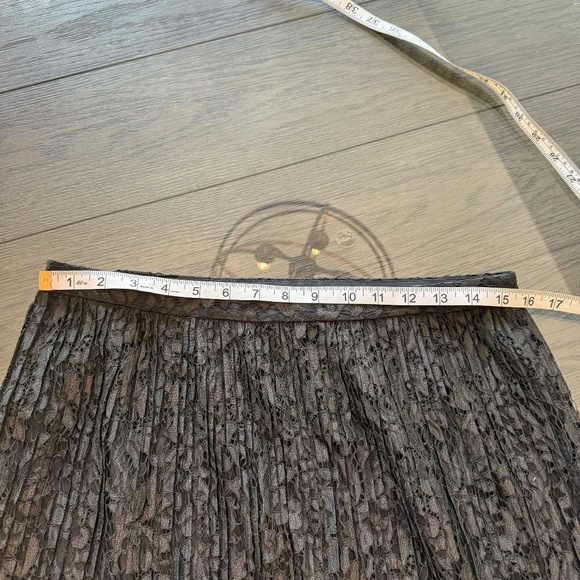 Banana Republic Lace Pleated Maxi Skirt dark green 45153 - Picture 9 of 13